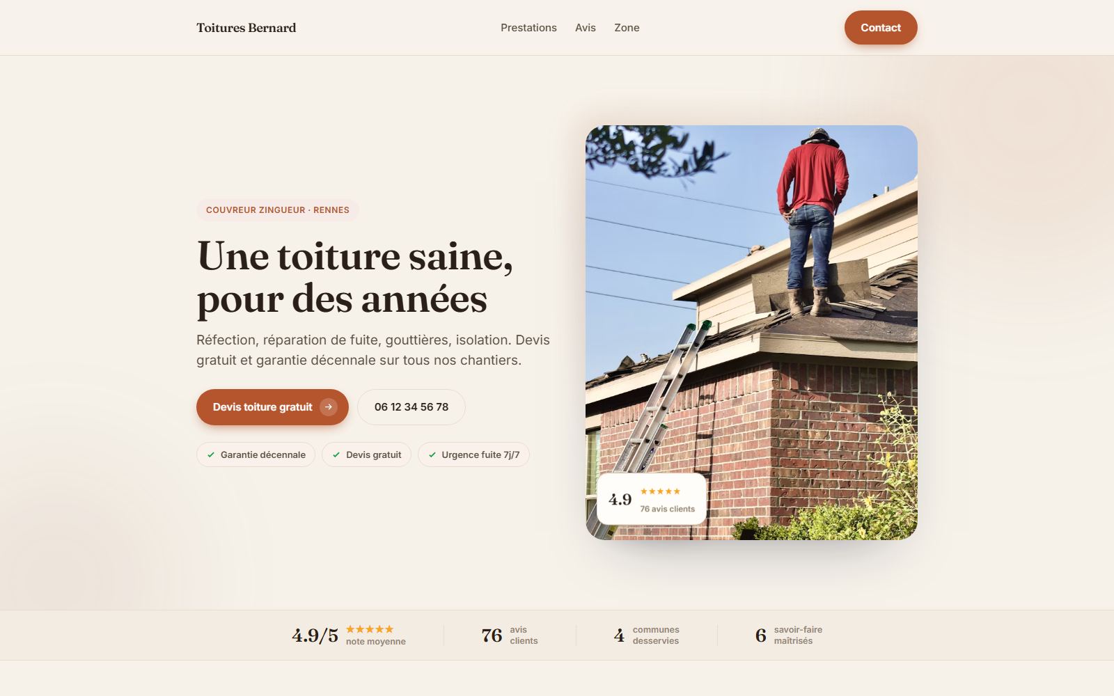 Rendu du Studio pour un couvreur