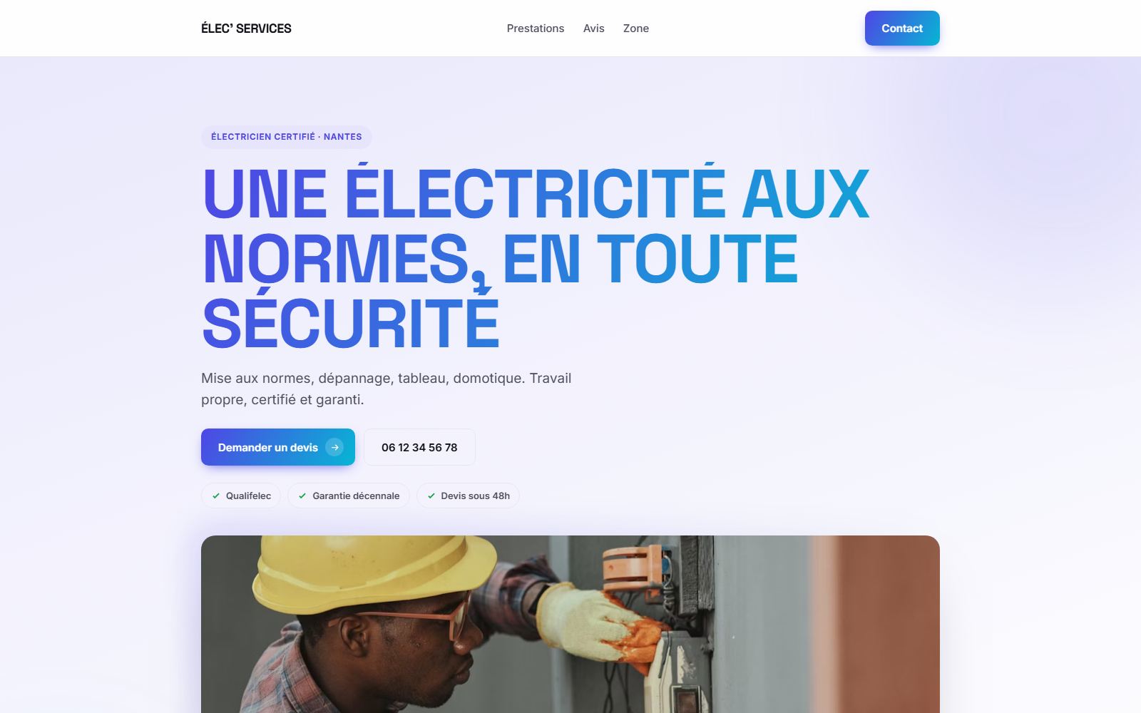 Rendu du Studio pour un électricien