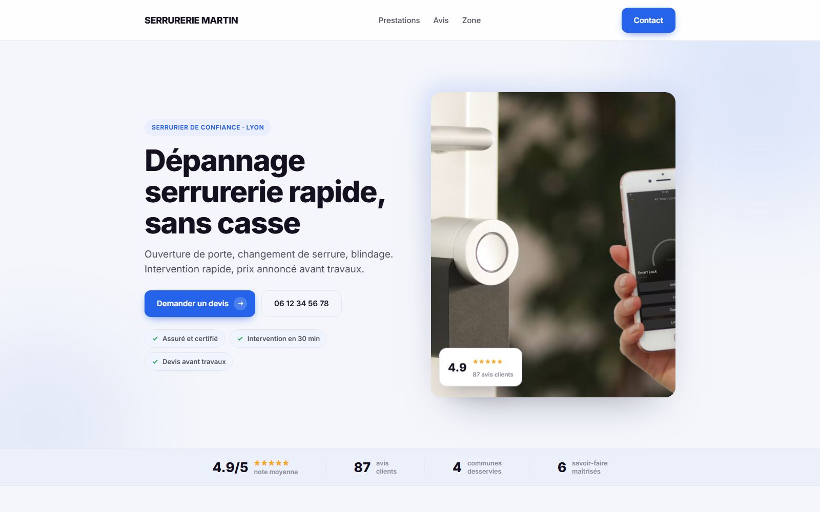 Rendu du Studio pour un serrurier