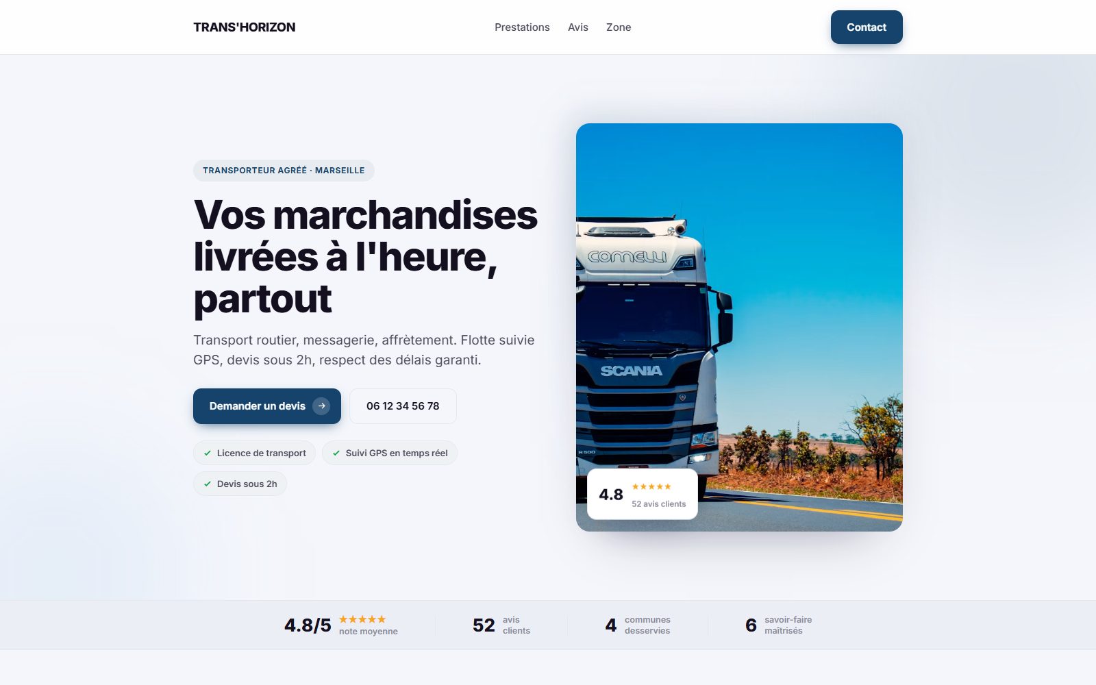 Rendu du Studio pour un transporteur